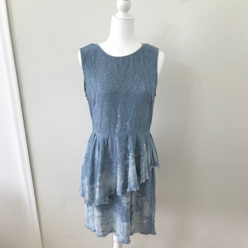 Sea New York Denim Stripe Dress w/ Splatter Paint
